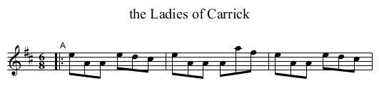 the Ladies of Carrick - staff notation