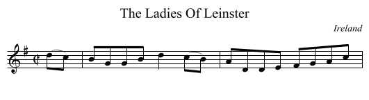 The Ladies Of Leinster - staff notation