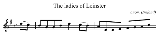 The ladies of Leinster - staff notation