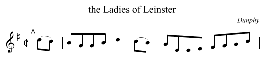 the Ladies of Leinster - staff notation