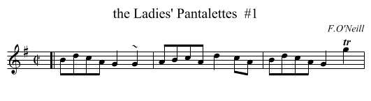 the Ladies' Pantalettes  #1 - staff notation
