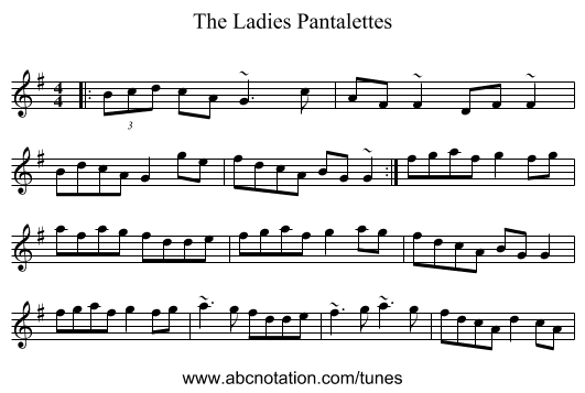 The Ladies Pantalettes - staff notation