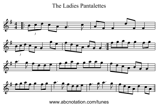 The Ladies Pantalettes - staff notation