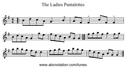 The Ladies Pantalettes - staff notation