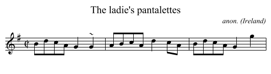 The ladie's pantalettes - staff notation