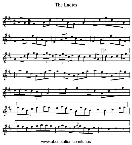 The Ladies - staff notation