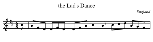 the Lad's Dance - staff notation