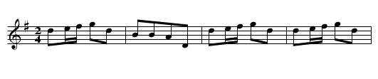 The lad's gane - staff notation