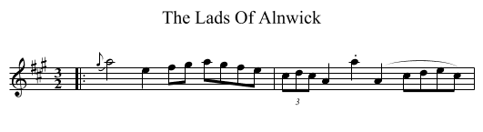 The Lads Of Alnwick - staff notation