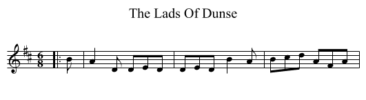 The Lads Of Dunse - staff notation
