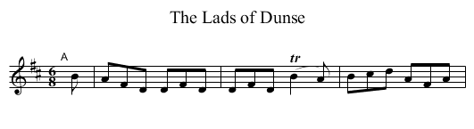 The Lads of Dunse - staff notation