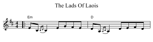 The Lads Of Laois - staff notation
