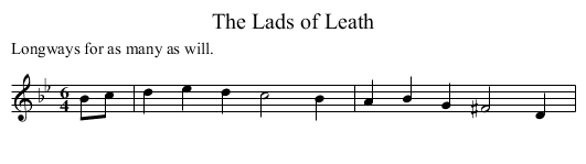 The Lads of Leath - staff notation