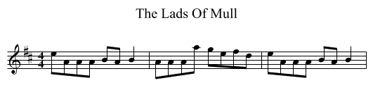 The Lads Of Mull - staff notation
