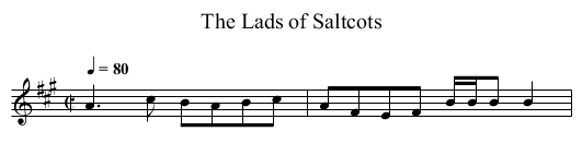 The Lads of Saltcots - staff notation
