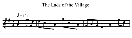 The Lads of the Village. - staff notation