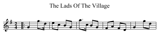 The Lads Of The Village - staff notation