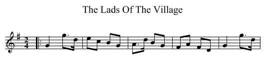 The Lads Of The Village - staff notation