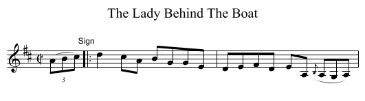 The Lady Behind The Boat - staff notation