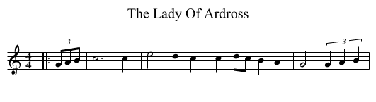 The Lady Of Ardross - staff notation