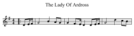 The Lady Of Ardross - staff notation