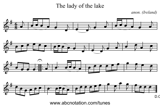 The lady of the lake - staff notation