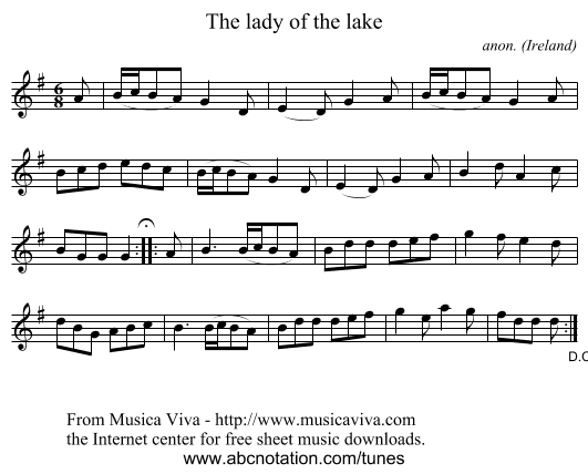 The lady of the lake - staff notation