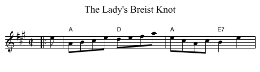 The Lady's Breist Knot - staff notation