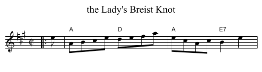 the Lady's Breist Knot - staff notation