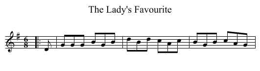 The Lady's Favourite - staff notation