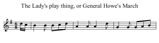 The Lady's play thing, or General Howe's March - staff notation