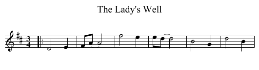 The Lady's Well - staff notation