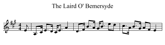 The Laird O' Bemersyde - staff notation