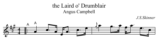 the Laird o' Drumblair - staff notation