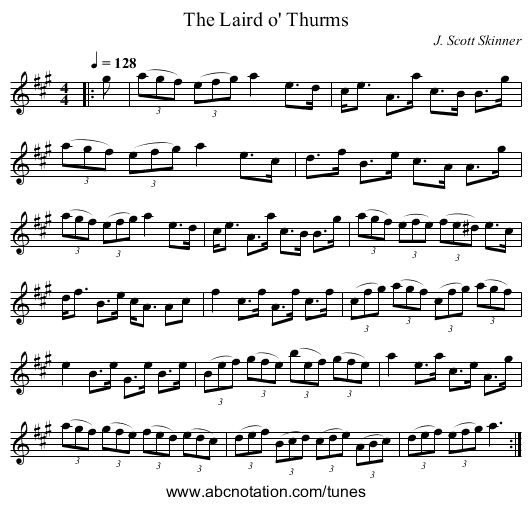 The Laird o' Thurms - staff notation
