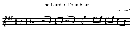 the Laird of Drumblair - staff notation
