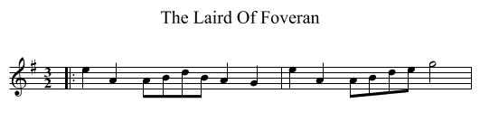 The Laird Of Foveran - staff notation