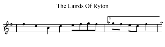 The Lairds Of Ryton - staff notation