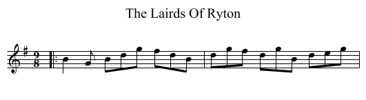 The Lairds Of Ryton - staff notation