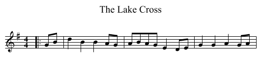 The Lake Cross - staff notation
