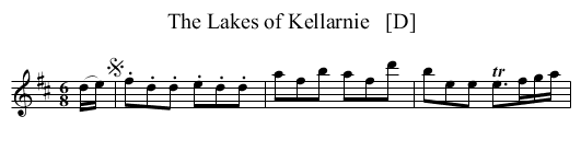 The Lakes of Kellarnie   [D] - staff notation