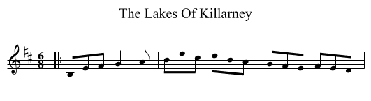 The Lakes Of Killarney - staff notation