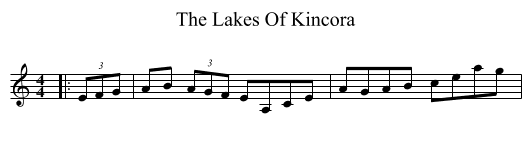 The Lakes Of Kincora - staff notation