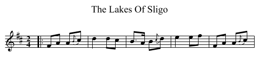 The Lakes Of Sligo - staff notation