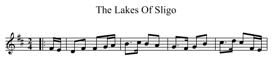 The Lakes Of Sligo - staff notation
