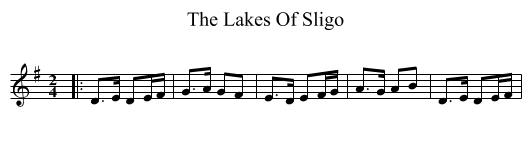 The Lakes Of Sligo - staff notation