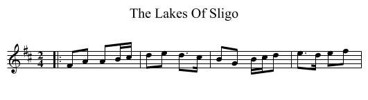 The Lakes Of Sligo - staff notation