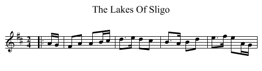 The Lakes Of Sligo - staff notation