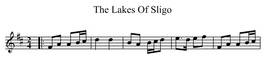 The Lakes Of Sligo - staff notation