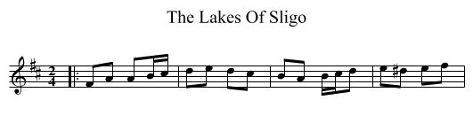 The Lakes Of Sligo - staff notation